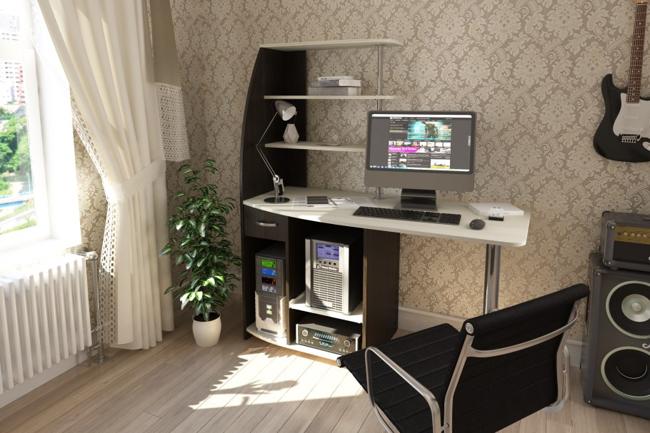Стол компьютерный Homeoffice (белый, 1200х550х964 мм)
