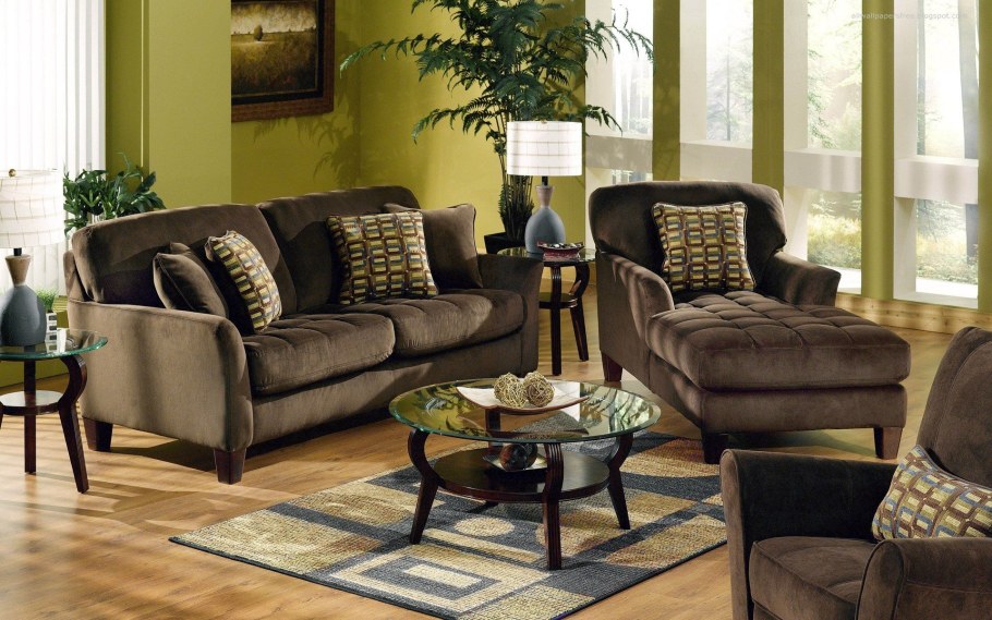 Гостиная в зеленом цвете