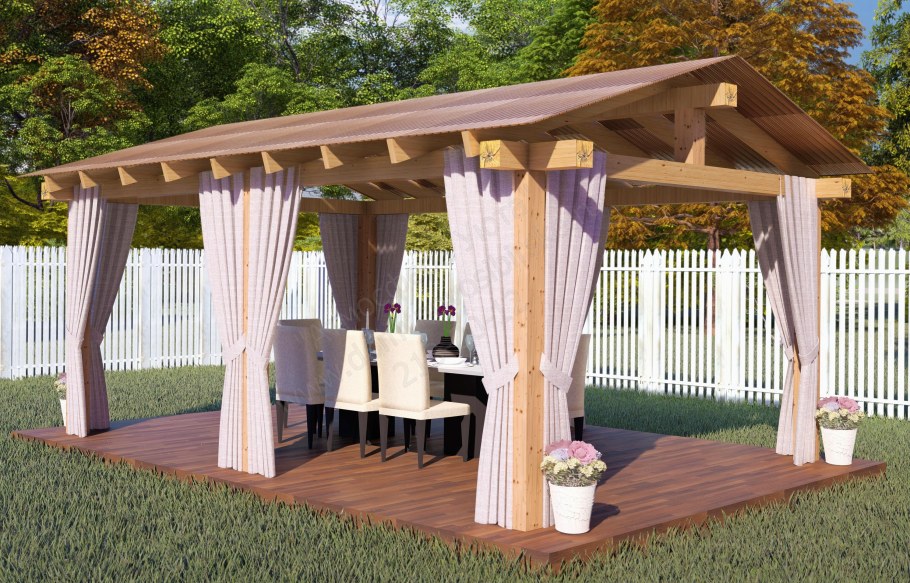 Односкатная беседка 4х5