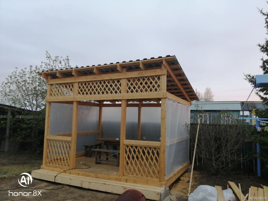 Беседка прямоугольная закрытая