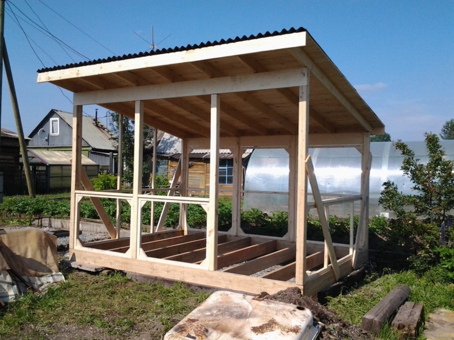 Беседка односкатная 3х4 закрытая