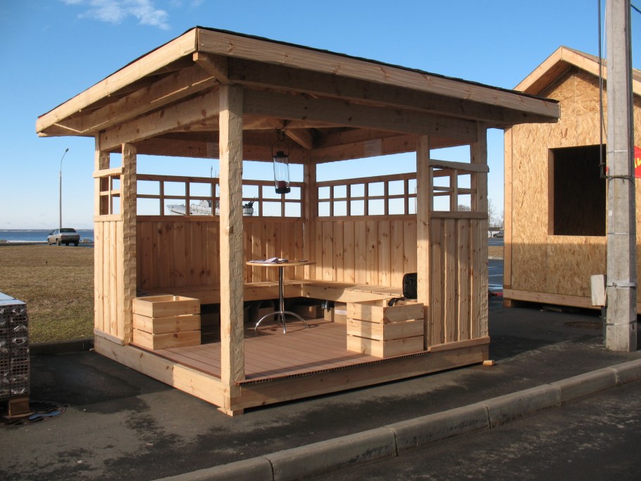 Садовая односкатная беседка 3на5