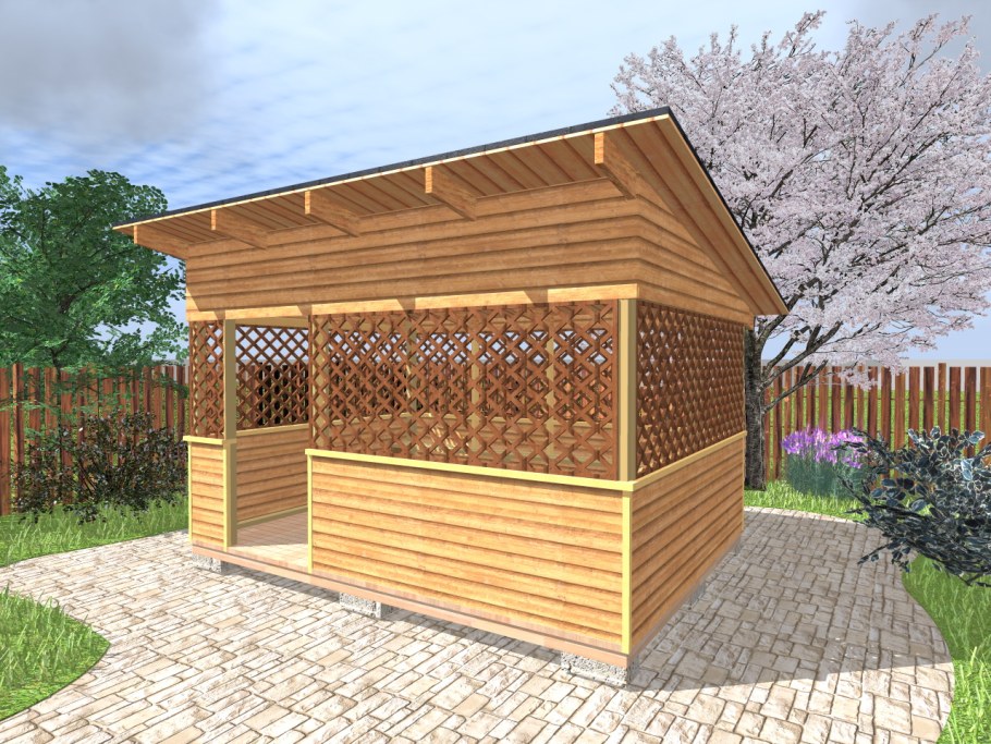 Односкатная беседка 4х5