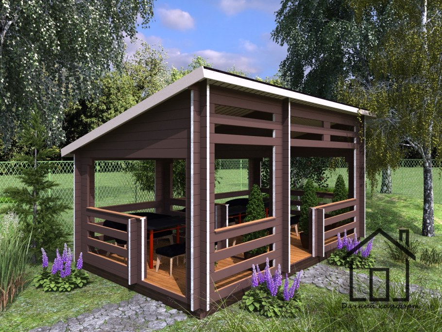 Беседка односкатная 3х4