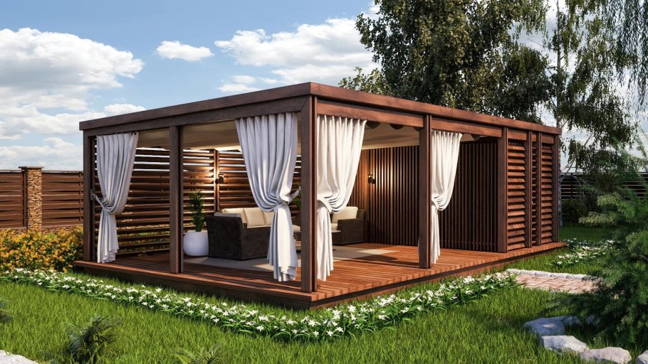 Беседка 3x4 односкатная