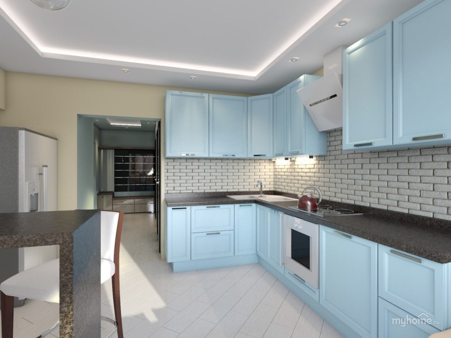 Кухня в доме п 44 трехкомнатная