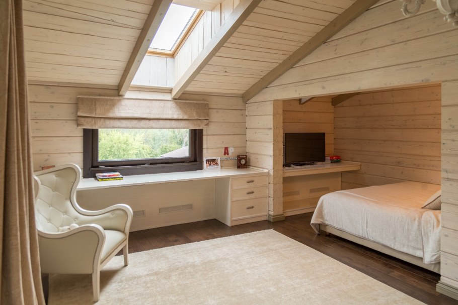 Мансарда экостиль вагонка