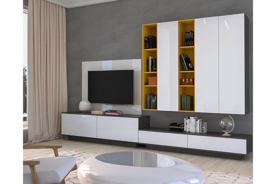 Стенка Bello глянец White 1.10