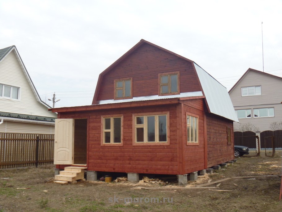 Пристройка к деревянному дому с торца