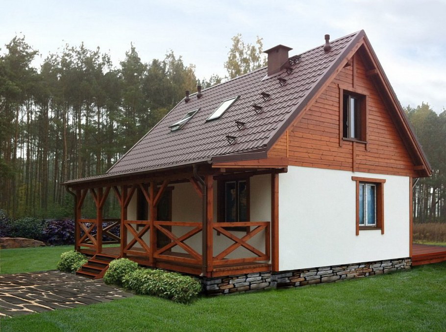 Терраса с двускатной крышей