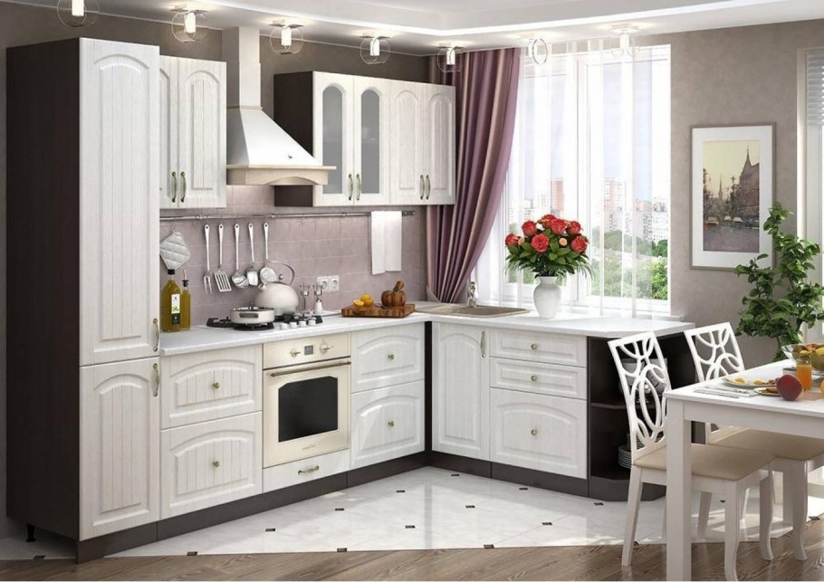 Кухня 6 кв с барной стойкой