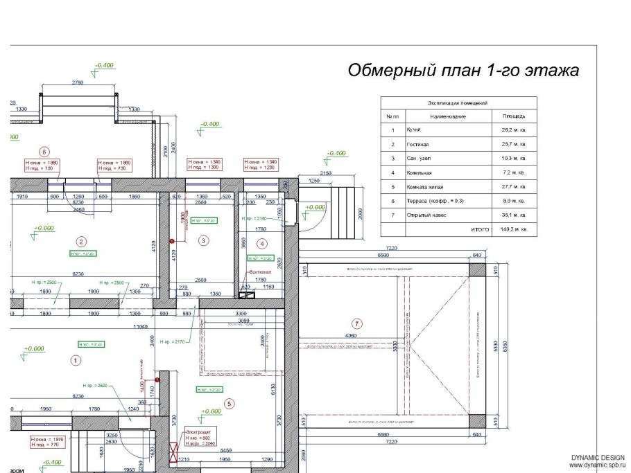 Обмерный план Автокад
