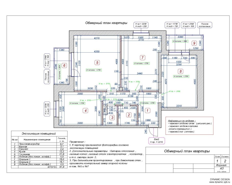 План обмера квартиры