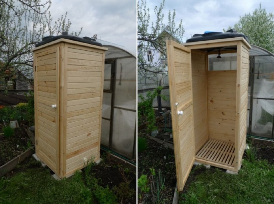 Душ для дачи из дерева