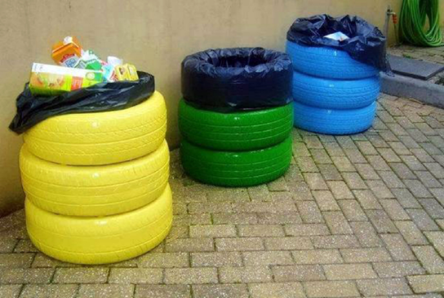 Урна из шин