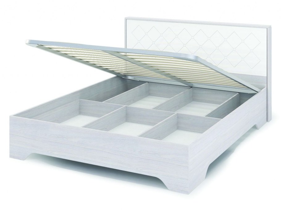 Эмбер кровать с ПМ велюр графит