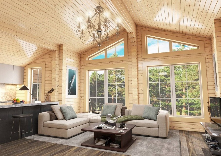 Интерьеры домов Honka из клееного бруса