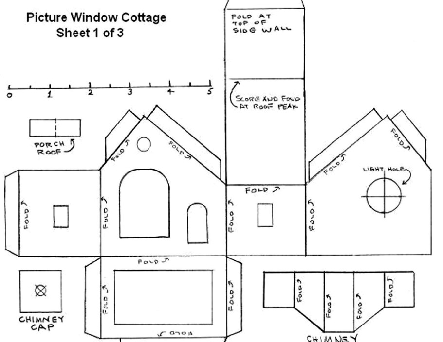 Макет домика из картона своими руками схема
