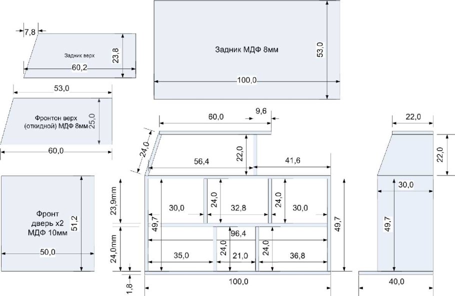 Схема сборки кукольного домика из фанеры