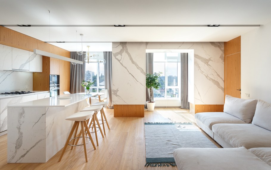 Квартира большая Минимализм в теплых тонах