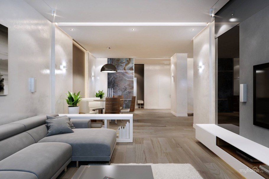 Современный серый Минимализм интерьера