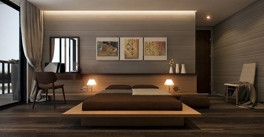 Бежевый пол в интерьере