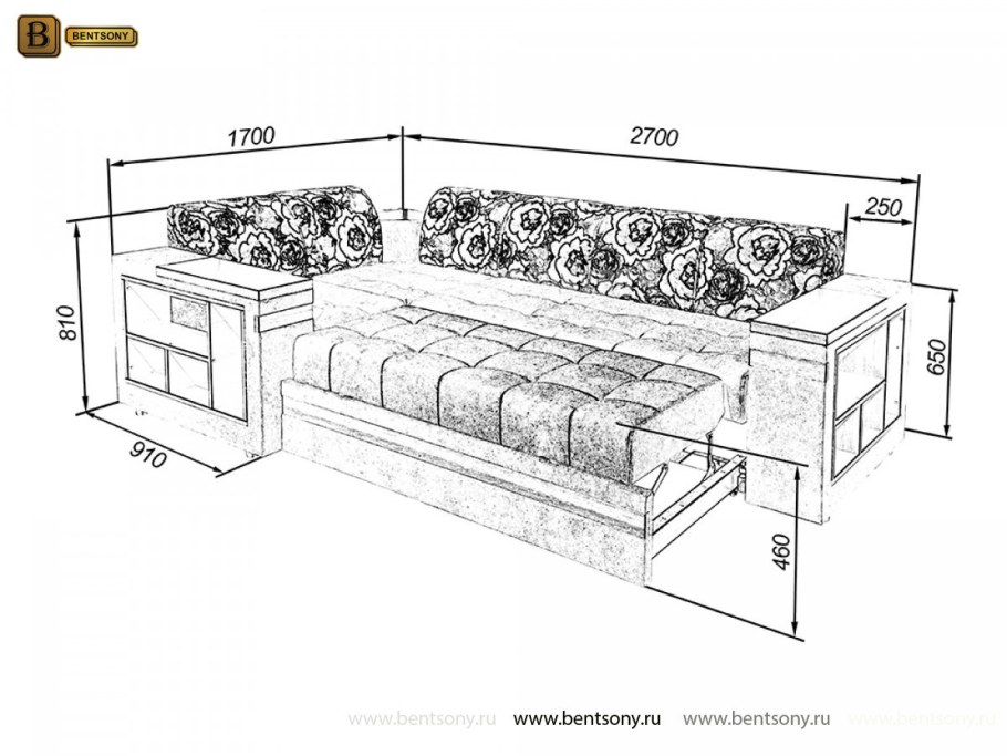 Малогабаритный угловой диван ширина 1800
