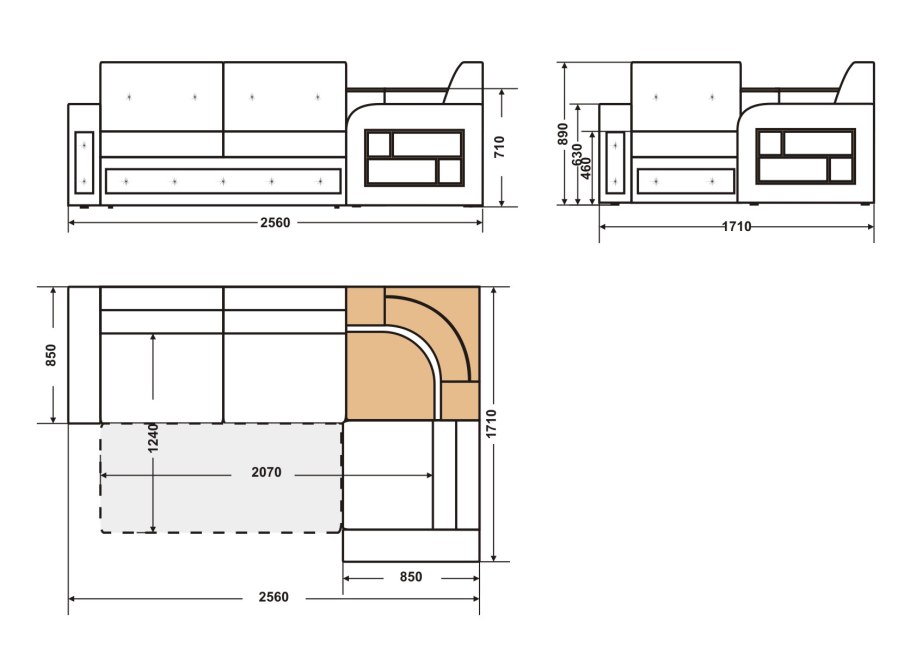 Угловой диван Размеры стандарт