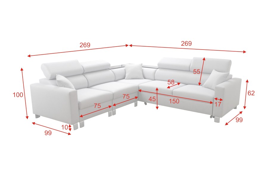 Угловой диван габариты 2600х1600