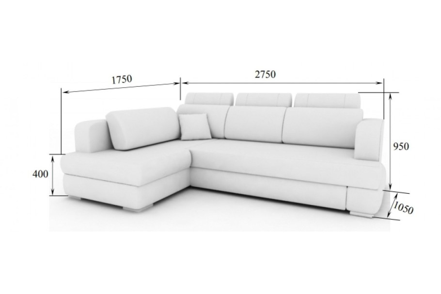 Угловой диван 260см габариты