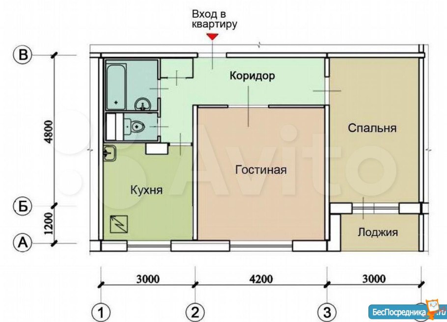 Планировка п-30 двухкомнатная