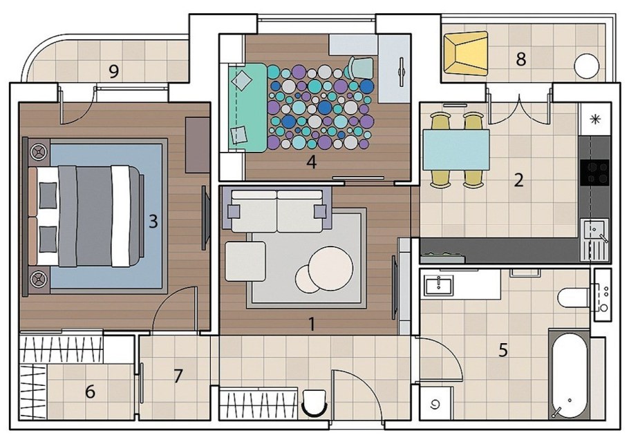 Перепланировка двушки п30