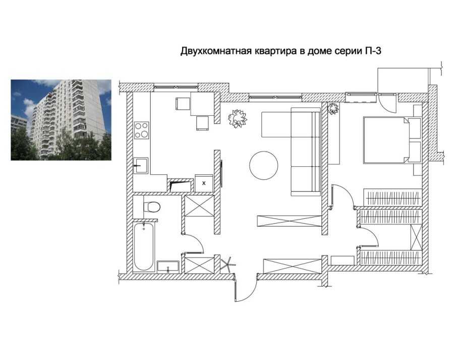 П3 планировка двушки