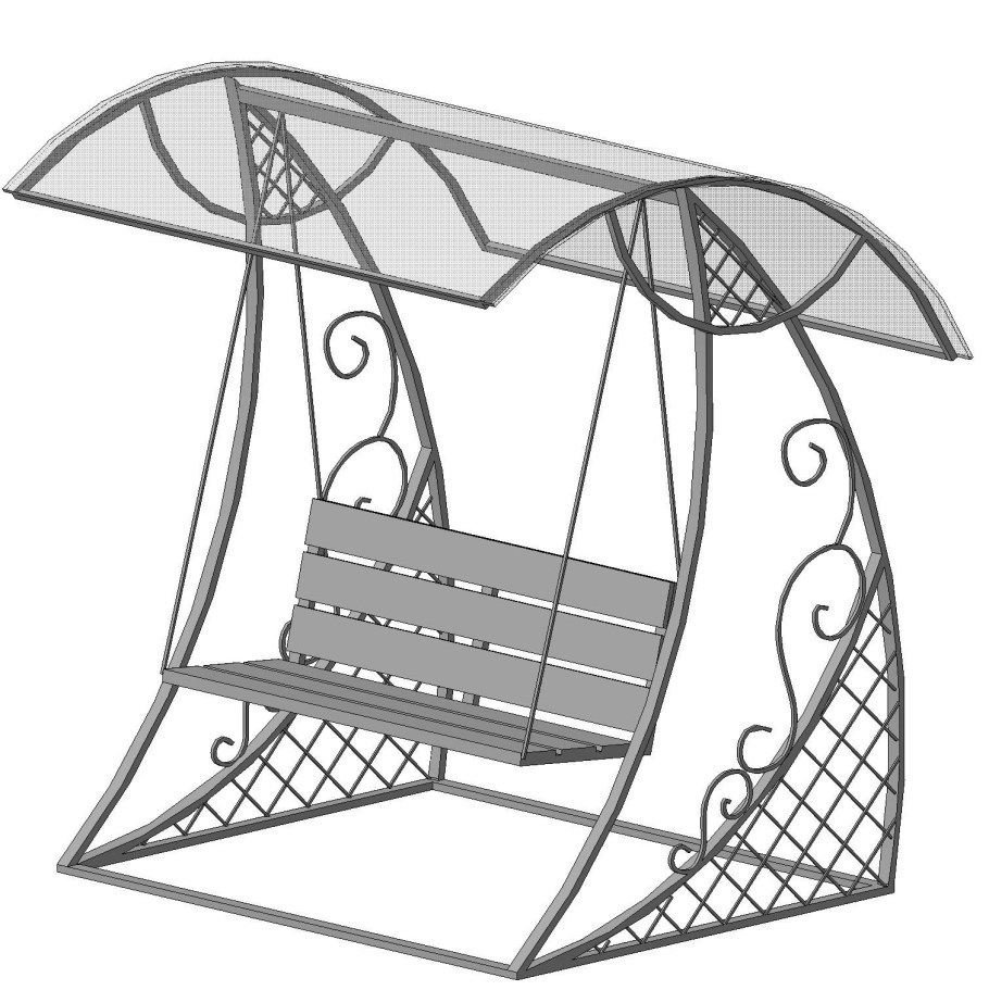 Качели садовые Техас премиум чертеж