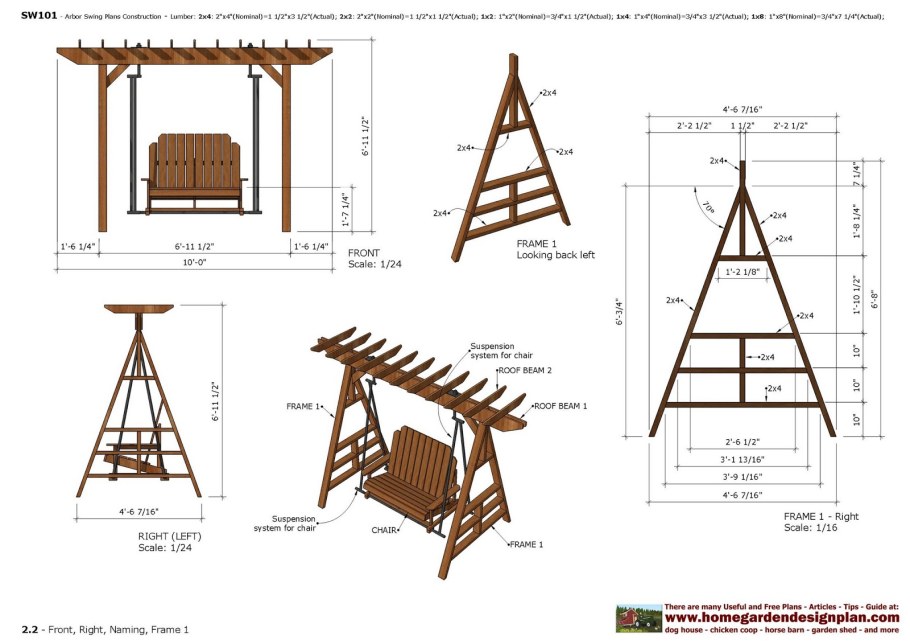 Качель Садовая деревянная чертежи