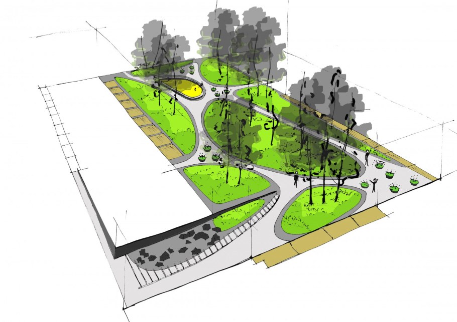 Эскиз озеленения сквера
