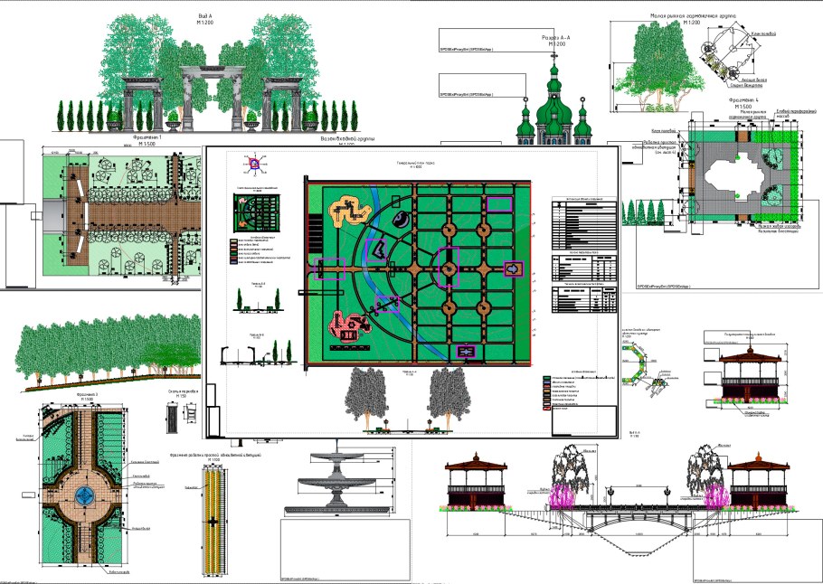 План парка чертеж