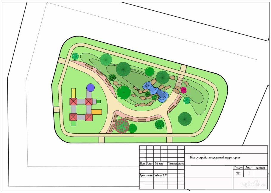 План схема благоустройства придомовой территории