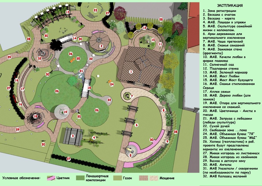 Планировка парка проект