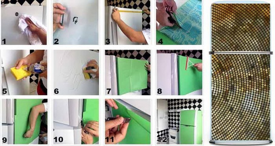 Поклейка самоклеющейся пленки на мебель