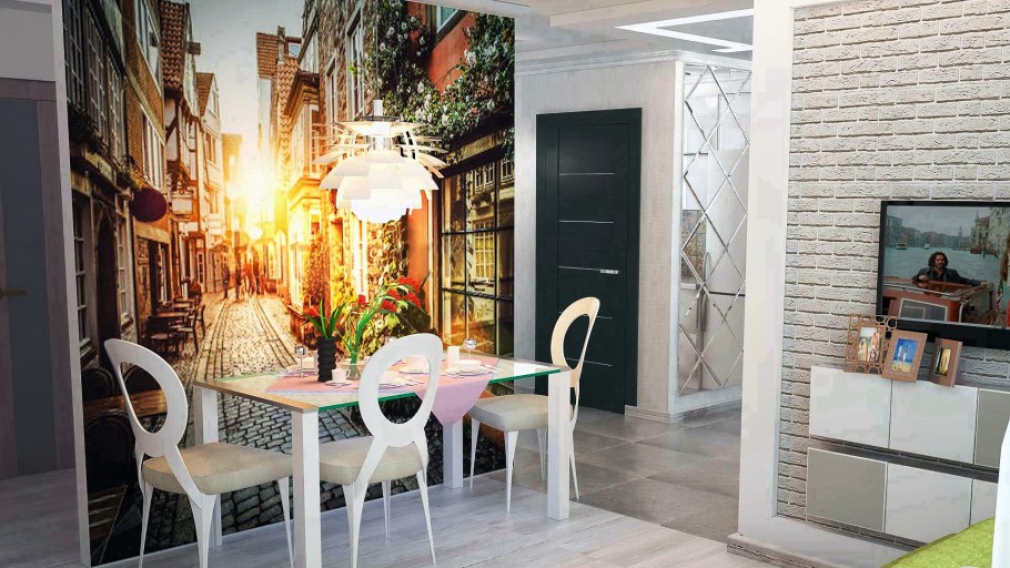 Фотообои на кухню обеденная зона