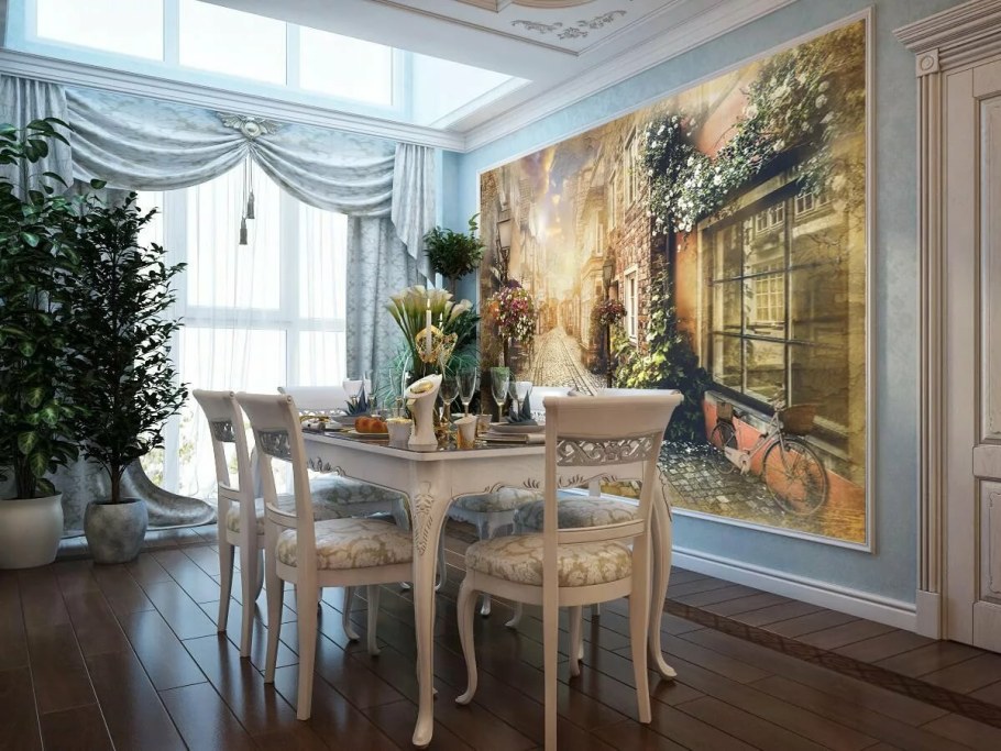 Афреско в интерьере кухни