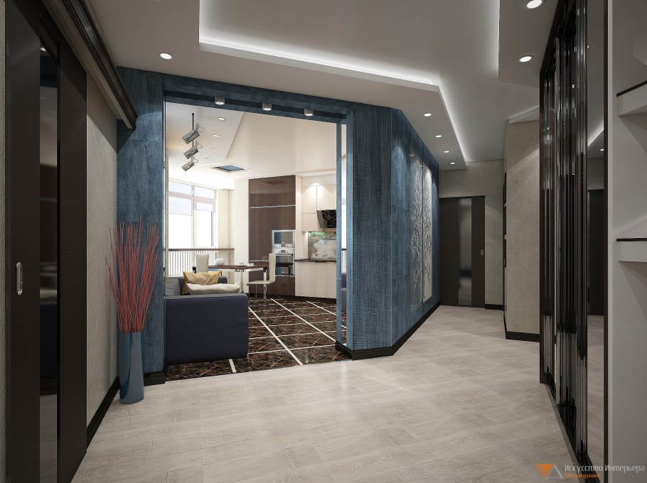 Синий цвет в интерьере