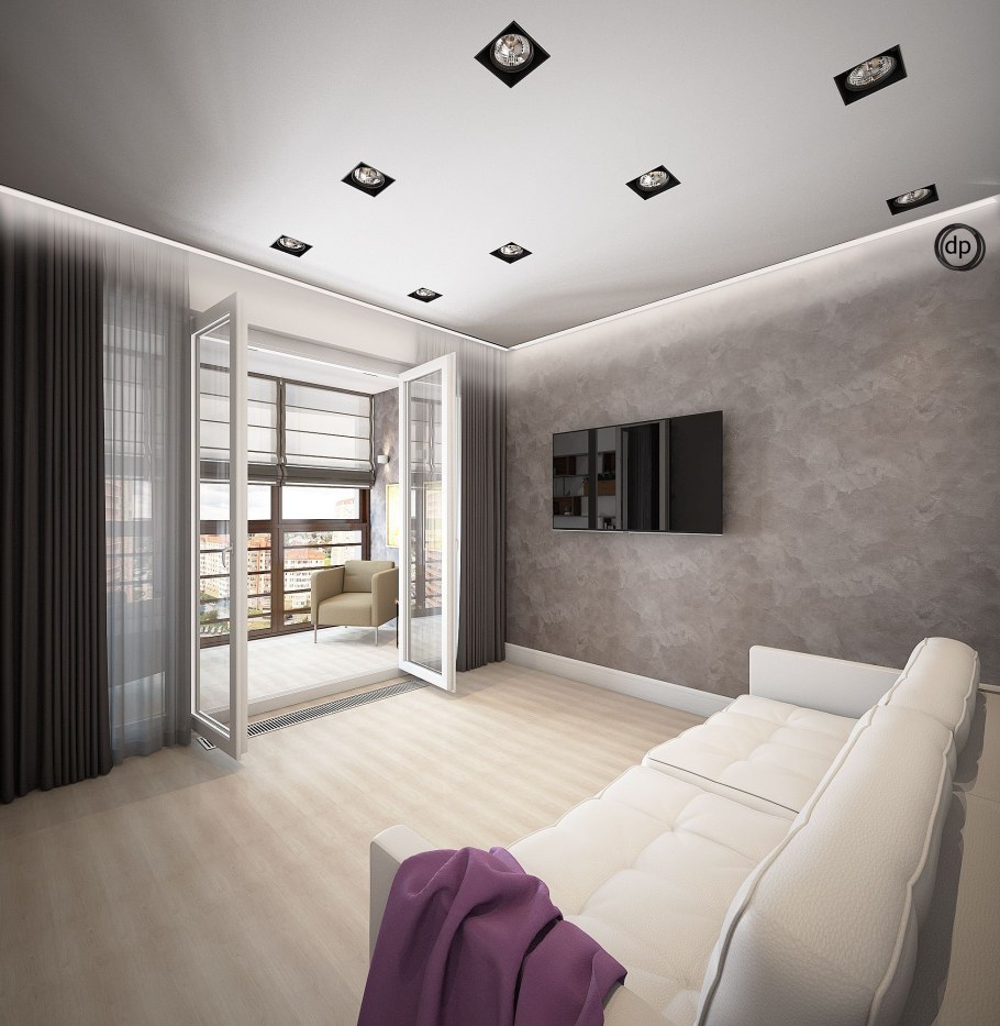 Темно синяя спальня