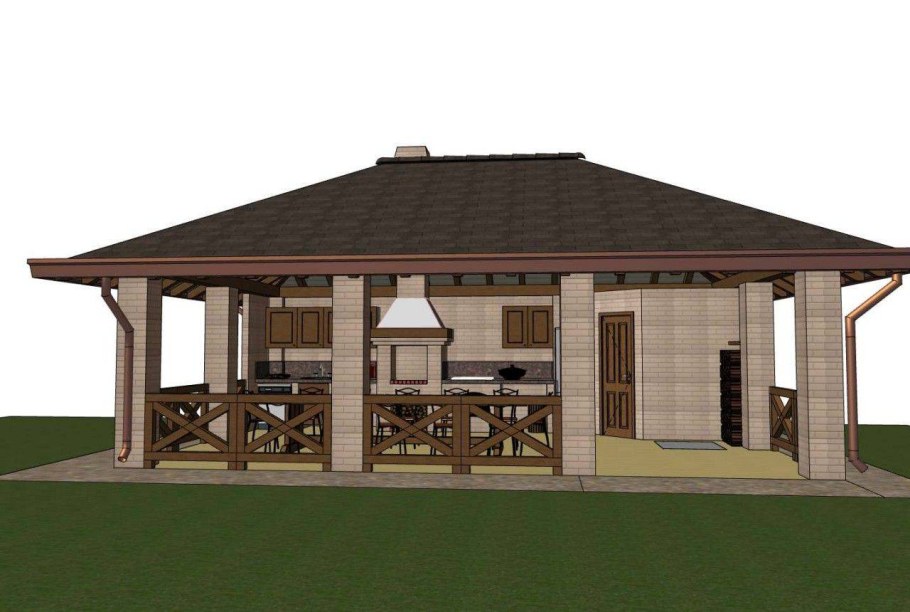 Баня с верандой угловая под одной крышей проекты