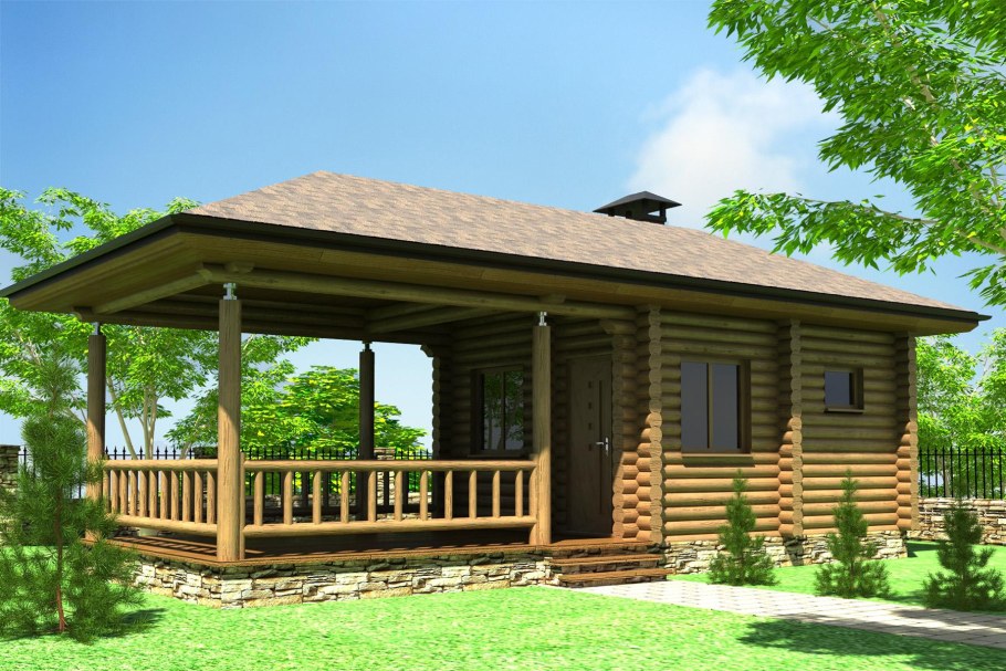 Баня с террасой и мангальной зоной проекты