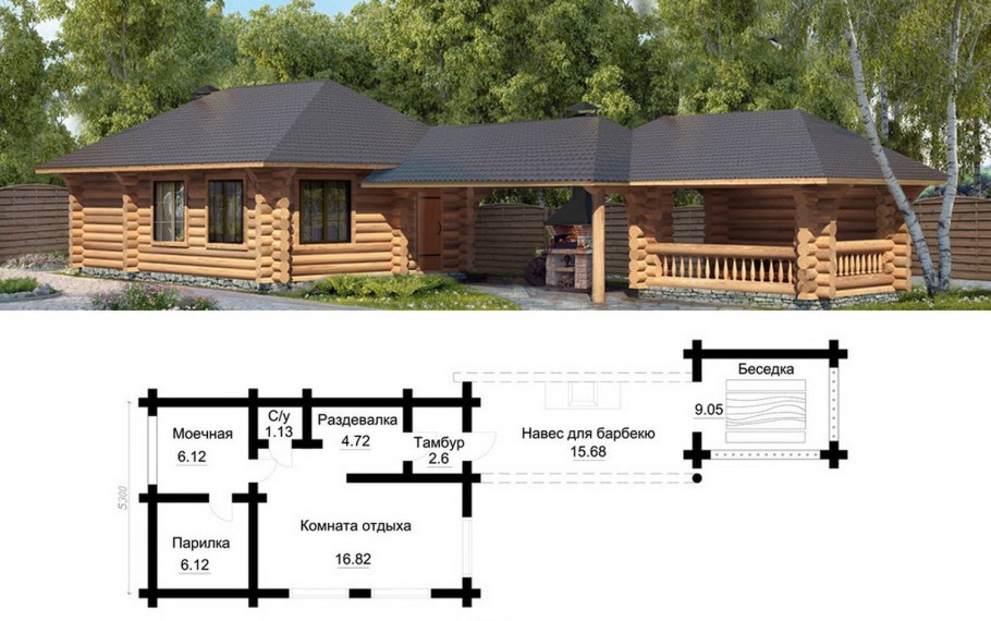 Баня из клееного бруса 4х10