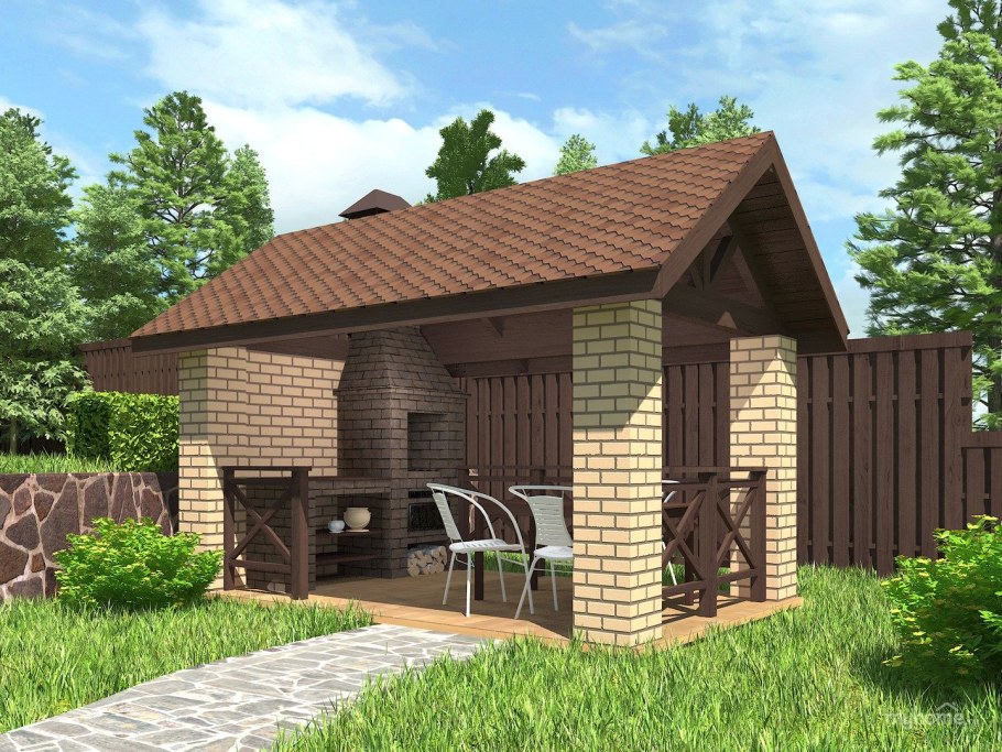 Дом с террасой под одной крышей