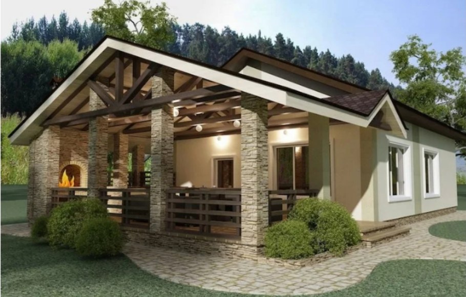 Баня с мангальной зоной под одной крышей проекты