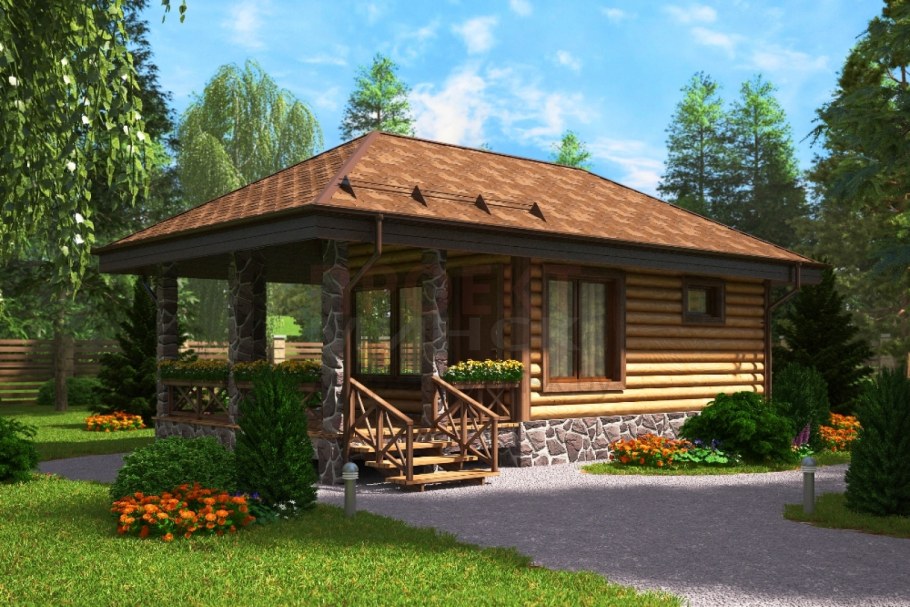 ТЕПЛОКРЕПОСТЬ проект бани с террасой